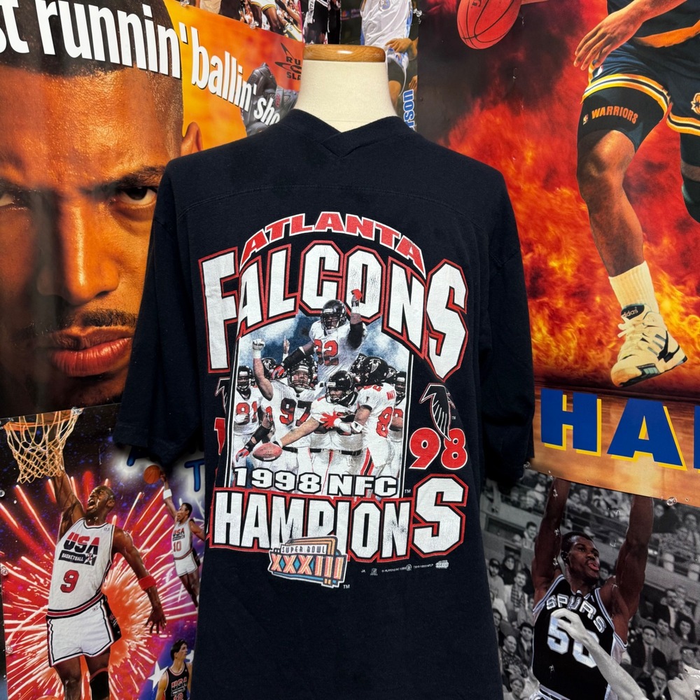 Vintage Atlanta Falcons 1998 NFC Champions Super Bowl 33 XXXIII T-Shirt Sz XL